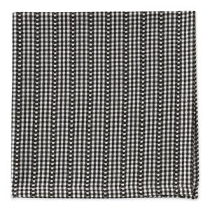 Design Imports Black & White Gingham Print 20x20 Cotton Table Napkin NEW